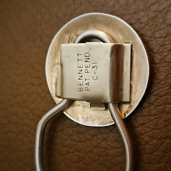 VTG BENNETT CW Sterling Silver Navajo Design Keyring Clip - Picture 5 of 7